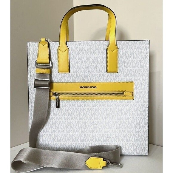 New Michael Kors Kenly Large Logo Tote Signature Citrus Multi - Picture 1 of 7